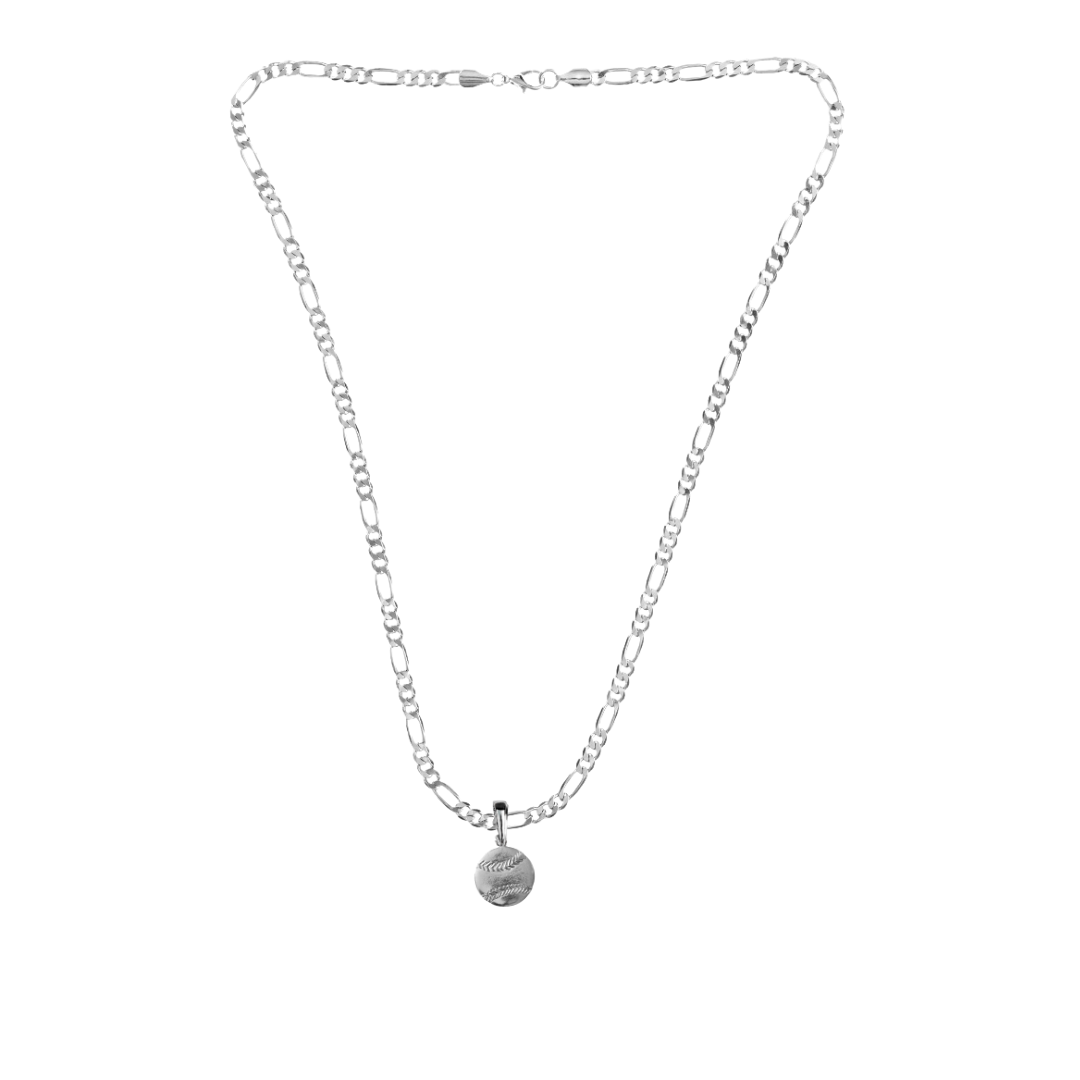 Silver Pewter Metal Baseball Necklace Top Gift Ideas - House of Morgan Pewter