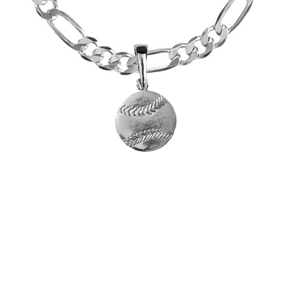 Silver Pewter Metal Baseball Necklace Top Gift Ideas - House of Morgan Pewter