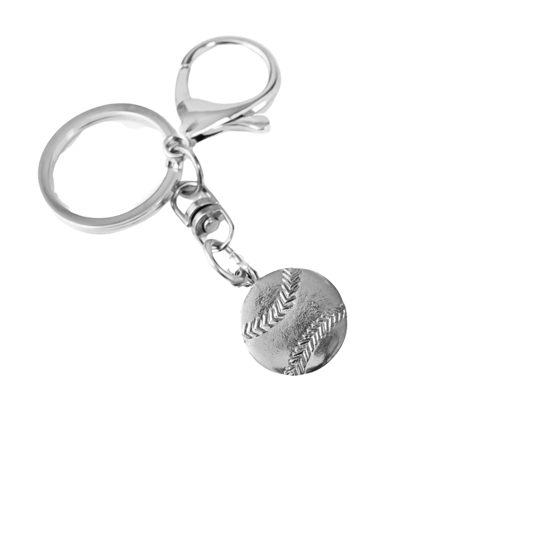 Silver Pewter Metal Baseball Keychain Top Gift Ideas - House of Morgan Pewter