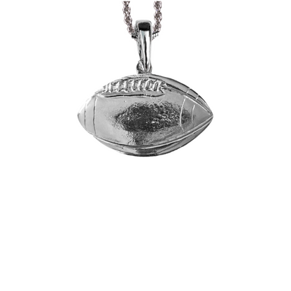 Silver Pewter Metal Football Necklace Top Gift Ideas - House of Morgan Pewter