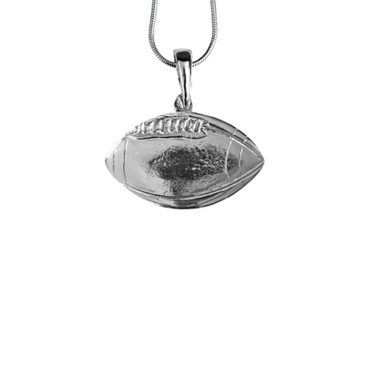 Silver Pewter Metal Football Necklace Top Gift Ideas - House of Morgan Pewter