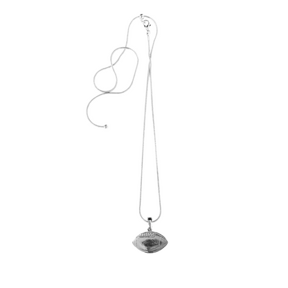 Silver Pewter Metal Football Necklace Top Gift Ideas - House of Morgan Pewter