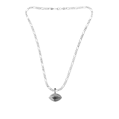 Silver Pewter Metal Football Necklace Top Gift Ideas - House of Morgan Pewter