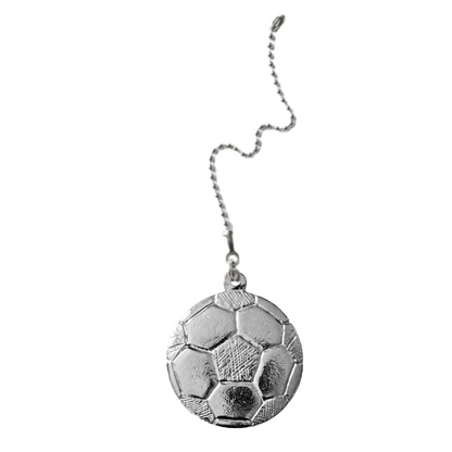 Silver Pewter Metal Soccer Ball Ceiling Fan Pull Top Gift Ideas - House of Morgan Pewter