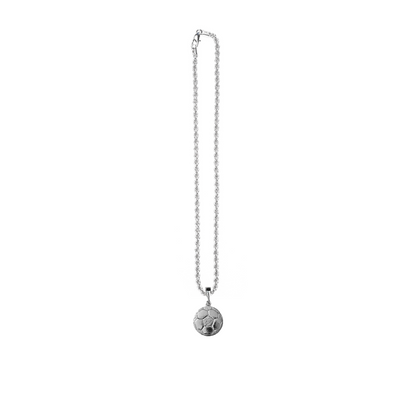 Silver Pewter Metal Soccer ball Necklace Top Gift Ideas - House of Morgan Pewter