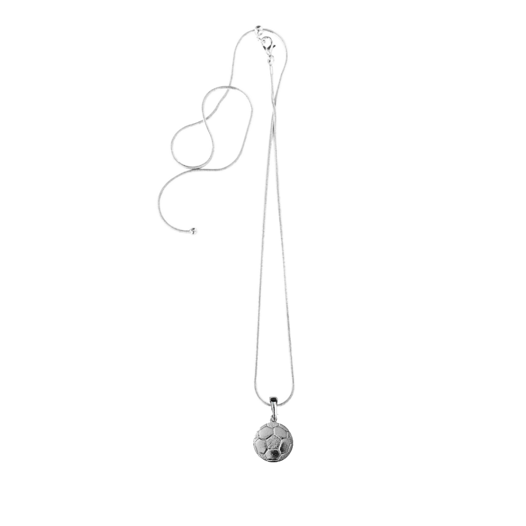 Silver Pewter Metal Soccer ball Necklace Top Gift Ideas - House of Morgan Pewter
