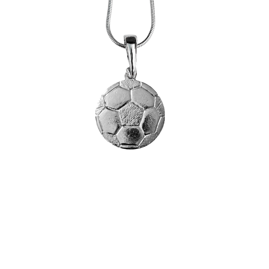 Silver Pewter Metal Soccer ball Necklace Top Gift Ideas - House of Morgan Pewter