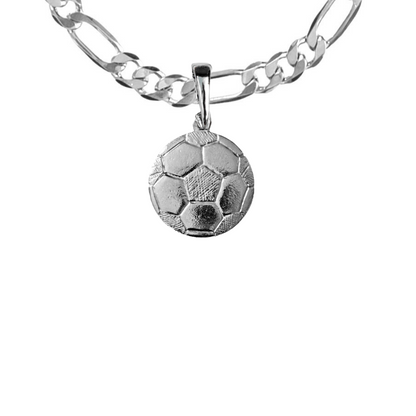 Silver Pewter Metal Soccer ball Necklace Top Gift Ideas - House of Morgan Pewter