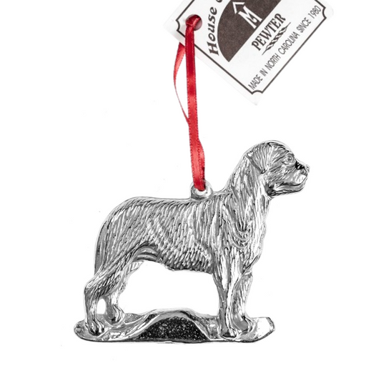 Silver Pewter Metal Mastiff Ornament Top Gift Ideas - House of Morgan Pewter