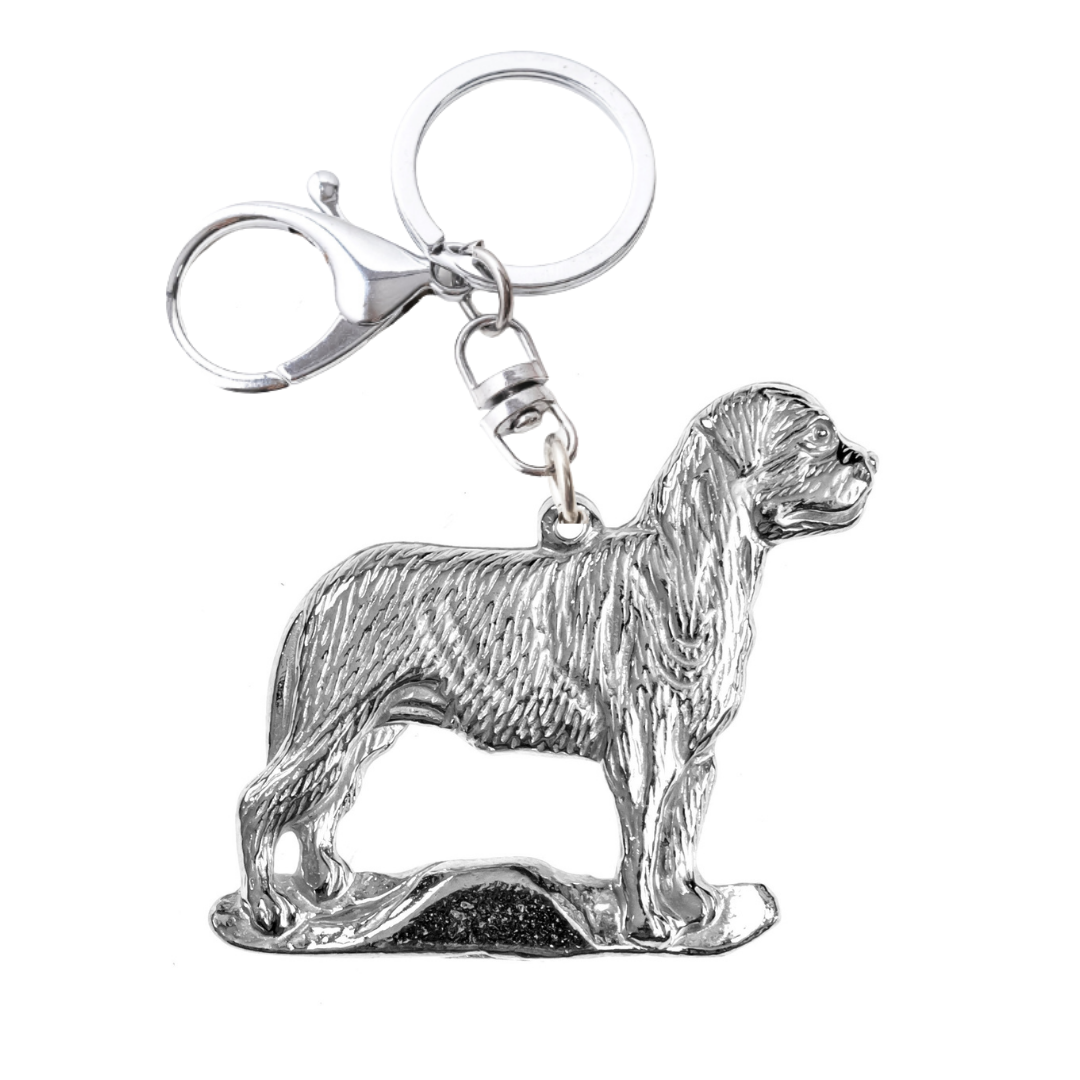 Silver Pewter Metal Mastiff Key Chain Top Gift Ideas - House of Morgan Pewter