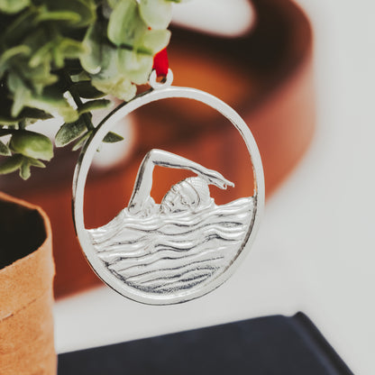 Swimming Christmas Ornament - Gift for Swimmer