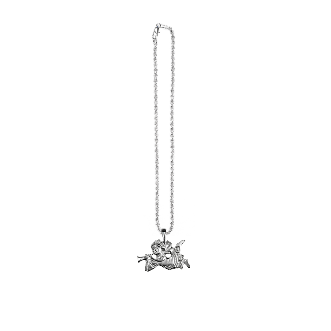 Silver Pewter Metal Angle Boy Necklace Top Gift Ideas - House of Morgan Pewter