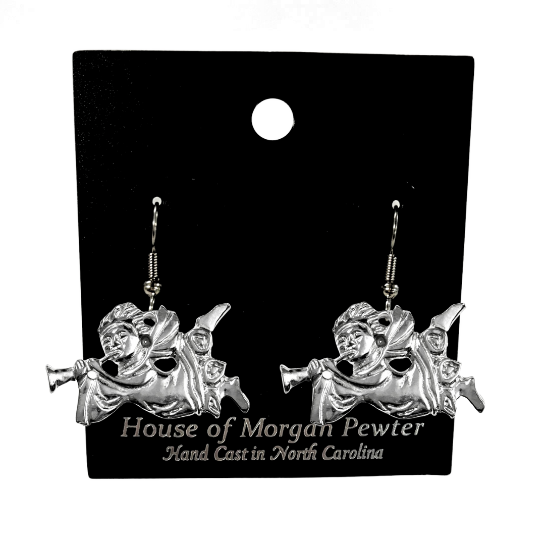 Silver Pewter Metal Angle Boy Earrings Top Gift Ideas - House of Morgan Pewter