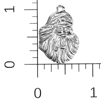 Small Santa Claus Face with Beard Pendant