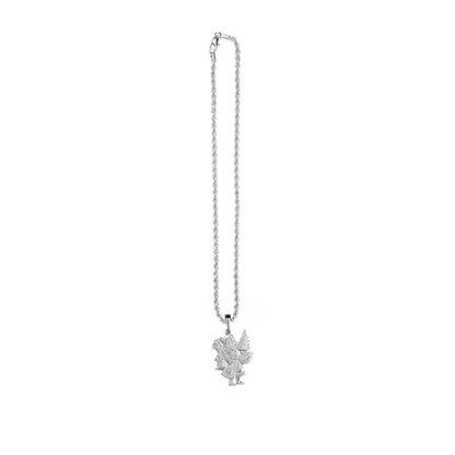 Silver Pewter Metal Santa with Tree Necklace Top Gift Ideas - House of Morgan Pewter