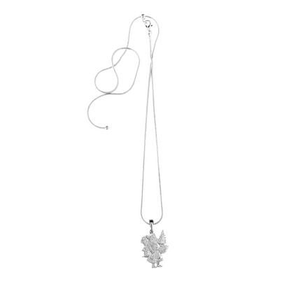Silver Pewter Metal Santa with Tree Necklace Top Gift Ideas - House of Morgan Pewter