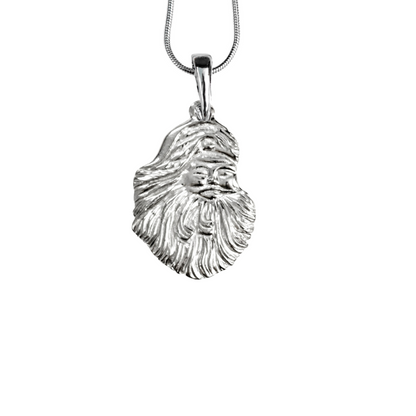 Silver Pewter Metal Santa Face Necklace Top Gift Ideas - House of Morgan Pewter