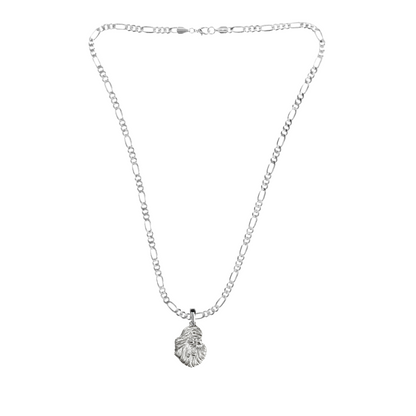 Silver Pewter Metal Santa Face Necklace Top Gift Ideas - House of Morgan Pewter