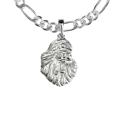 Silver Pewter Metal Santa Face Necklace Top Gift Ideas - House of Morgan Pewter