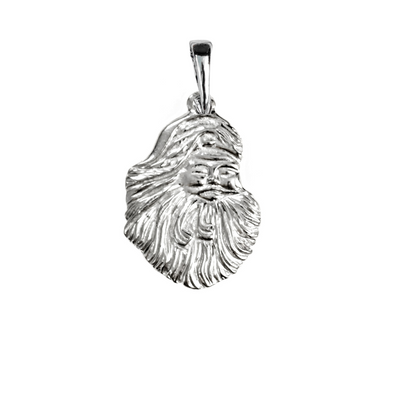 Silver Pewter Metal Santa Face Necklace Top Gift Ideas - House of Morgan Pewter