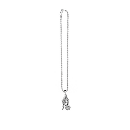 Silver Pewter Metal Santa Standing Necklace Top Gift Ideas - House of Morgan Pewter