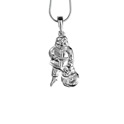 Silver Pewter Metal Santa Standing Necklace Top Gift Ideas - House of Morgan Pewter