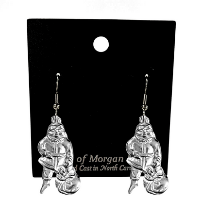 Silver Pewter Metal Santa Standing Earrings Top Gift Ideas - House of Morgan Pewter