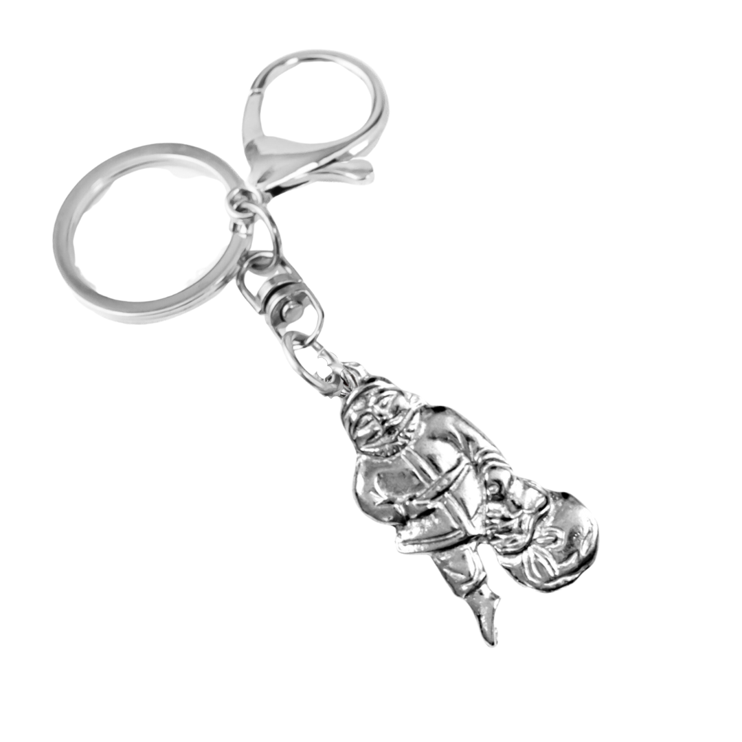 Silver Pewter Metal Santa Standing Keychain Top Gift Ideas - House of Morgan Pewter