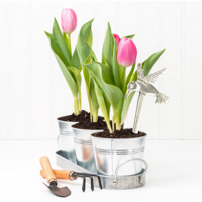 Handmade Plant Stake or Cake Topper - Decorative Potted Plant Stick - Metal Graden Stake