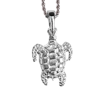 Silver Pewter Metal Sea Turtle Necklace Top Gift Ideas - House of Morgan Pewter