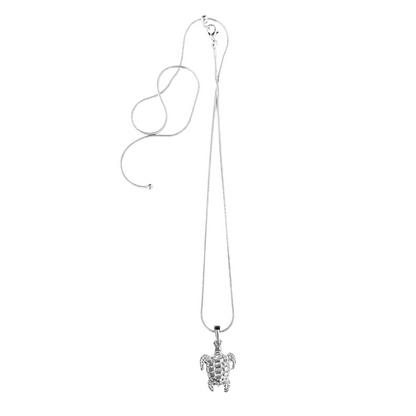 Silver Pewter Metal Sea Turtle Necklace Top Gift Ideas - House of Morgan Pewter