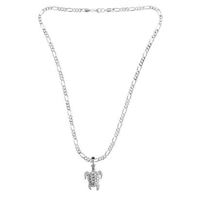 Silver Pewter Metal Sea Turtle Necklace Top Gift Ideas - House of Morgan Pewter