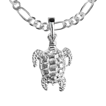 Silver Pewter Metal Sea Turtle Necklace Top Gift Ideas - House of Morgan Pewter