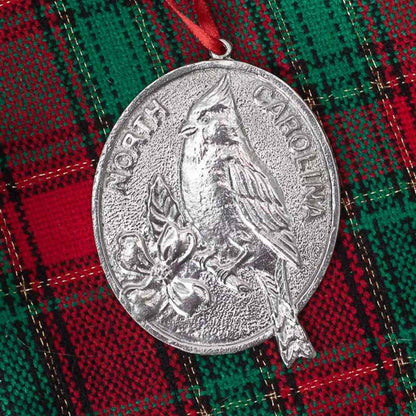 Oval North Carolina State Symbols - Dogwood - Cardinal - Christmas Ornament