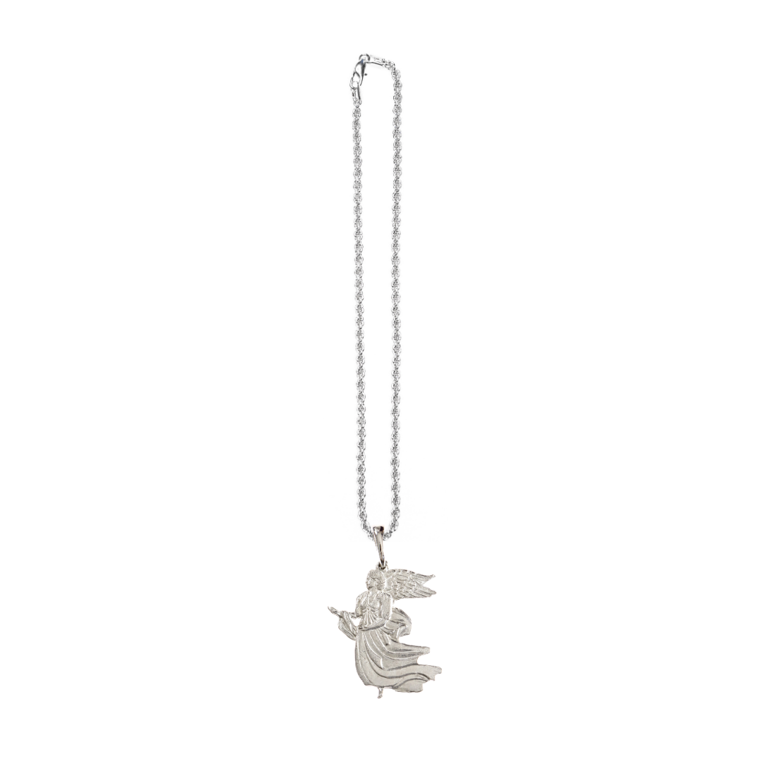 Silver Pewter Metal Floating Angel Necklace Top Gift Ideas - House of Morgan Pewter