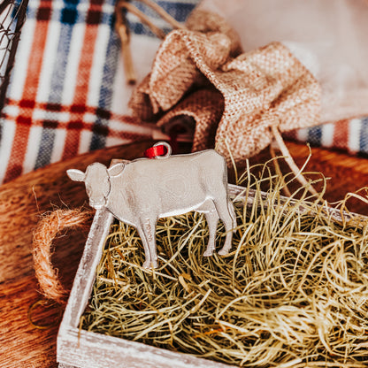 Pewter Cow Ornament