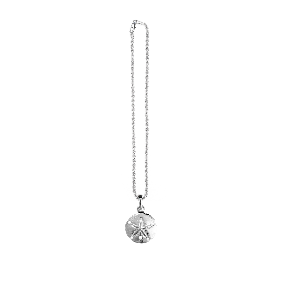 Silver Pewter Metal Sand Dollar Necklace Top Gift Ideas - House of Morgan Pewter