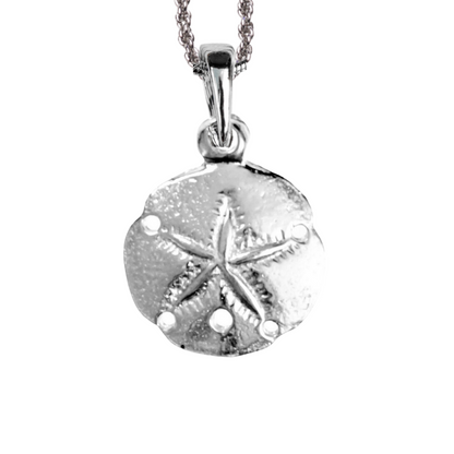 Silver Pewter Metal Sand Dollar Necklace Top Gift Ideas - House of Morgan Pewter