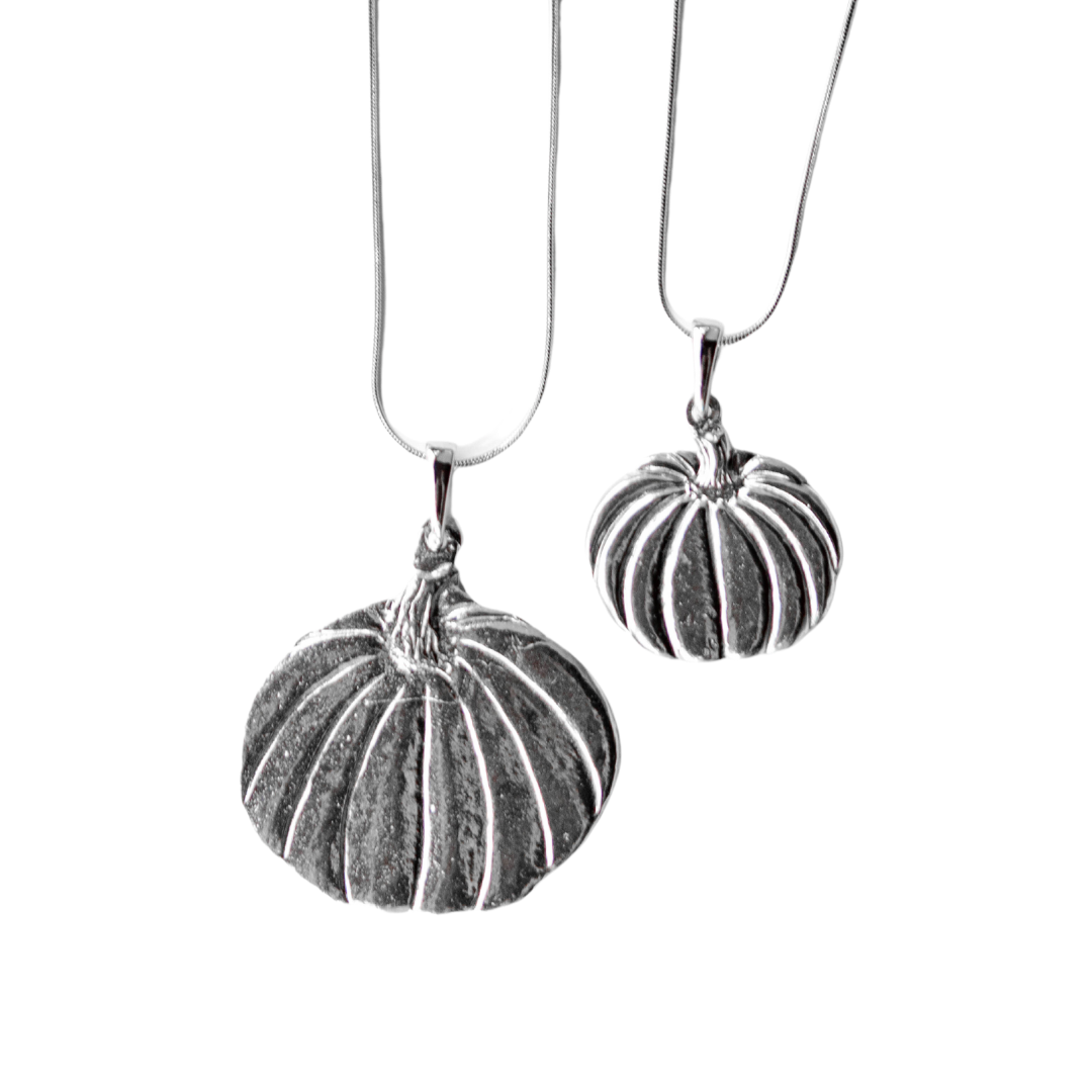 Small Pumpkin Jewelry - Necklace - Pendant - Fall Jewelry