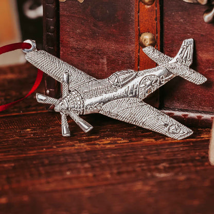 Airplane Ornament - Plane Christmas Ornament - Pilot Gift - War Plane Made in USA