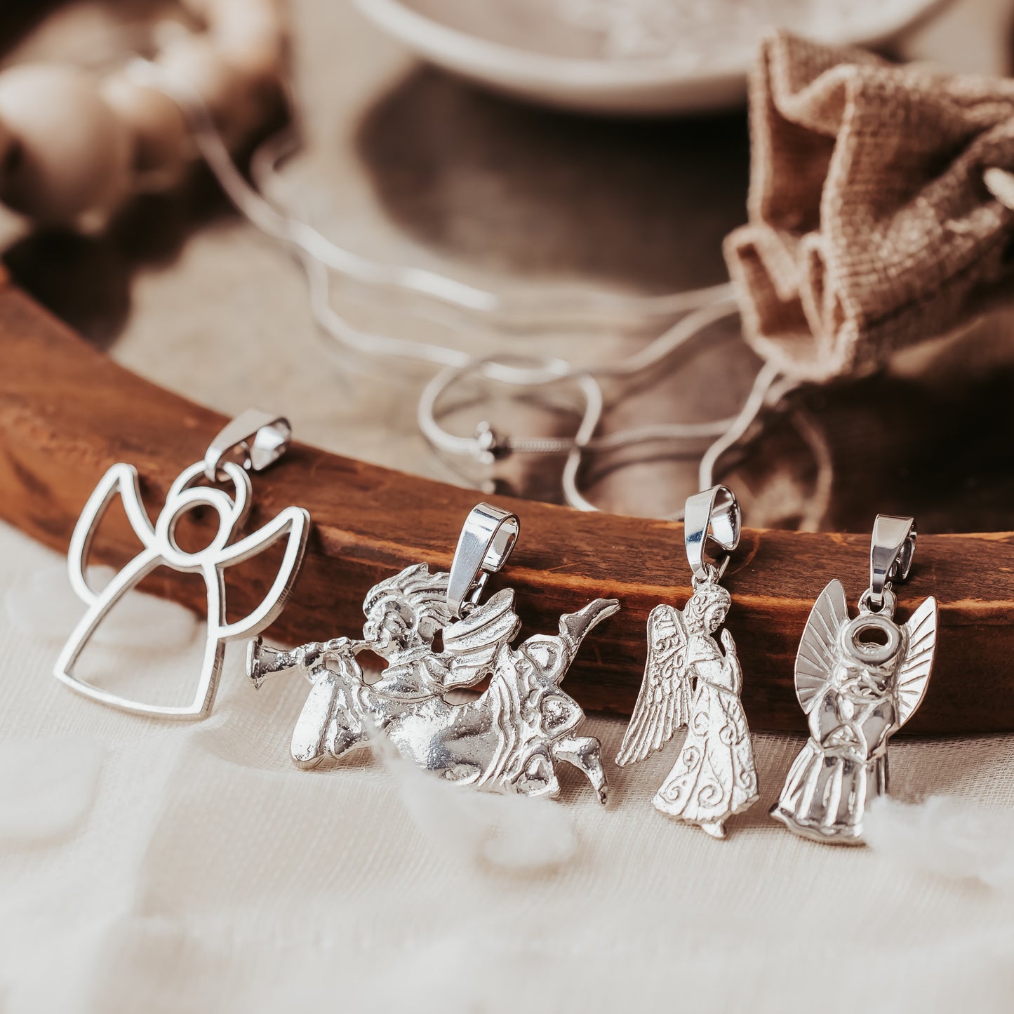 Angel Pendant and Necklace Options - Handmade Angel Pewter Jewelry