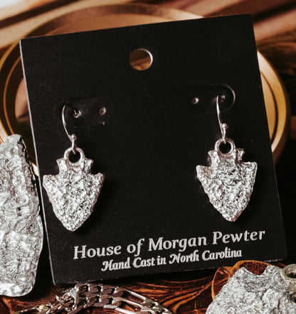Pewter Arrowhead Earrings