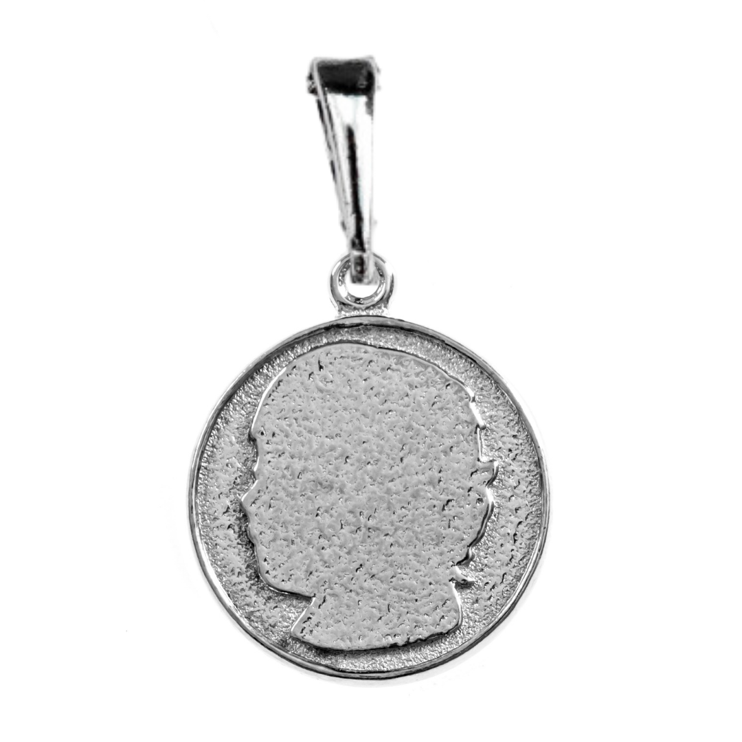 Silver Charm with Baby Side Face