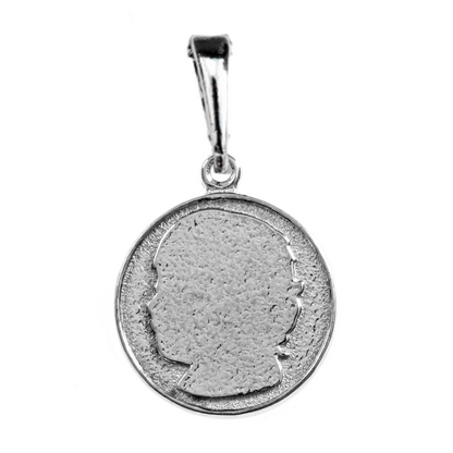 Silver Charm with Baby Side Face
