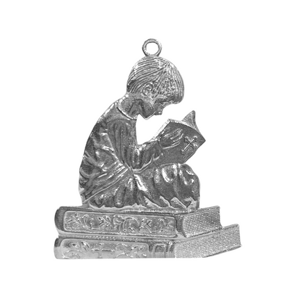 Little Boy Reading Bible Ornament