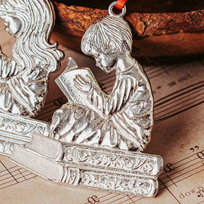 Pewter Young Boy Reading Book Gift