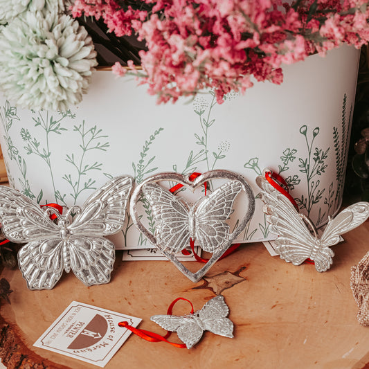 Butterfly Ornament - Handmade Pewter Butterfly - Pollinator Gifts