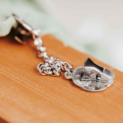 Custom Cardigan Clasp - Sweater Clip - Select your Design and Chain Length