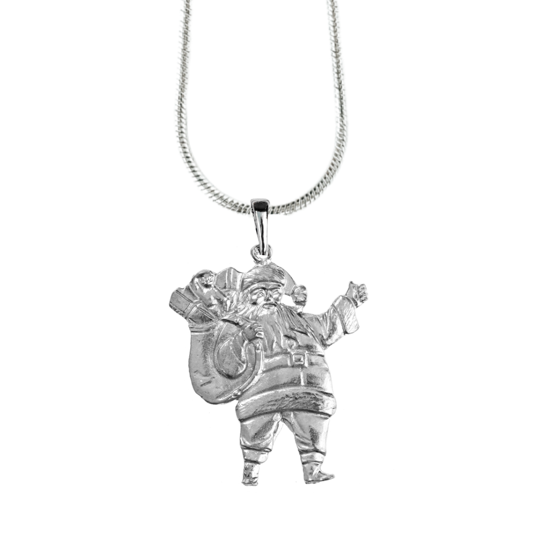 Santa waving Jewelry Gifts -Santa waving Pendant - Necklaces - Keychain - ornament