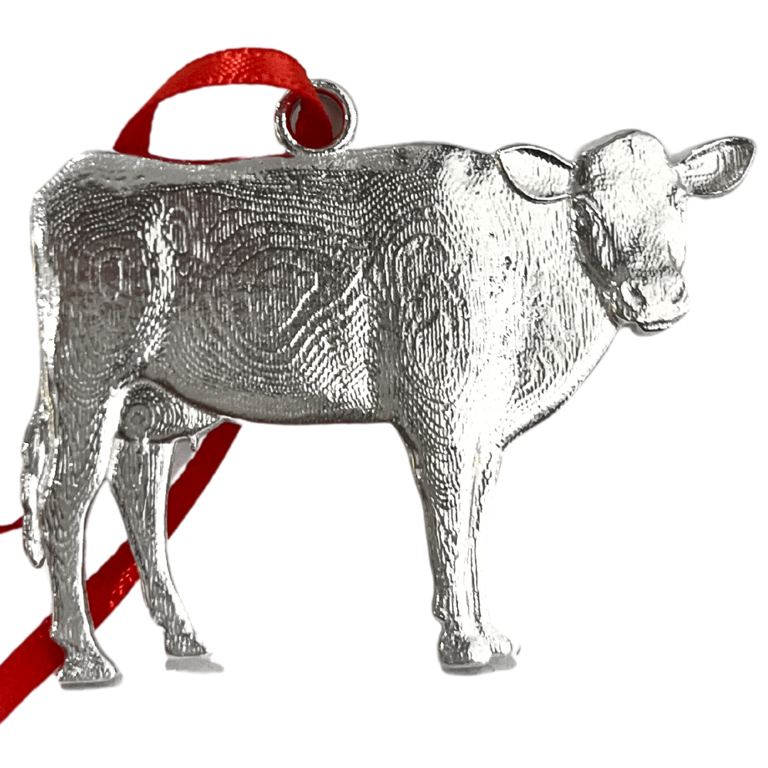 Pewter Cow Ornament